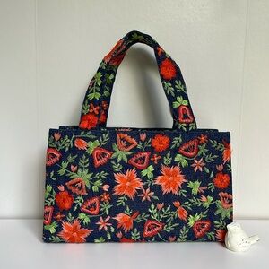 MOYNA Embroidered Denim Mini Tote